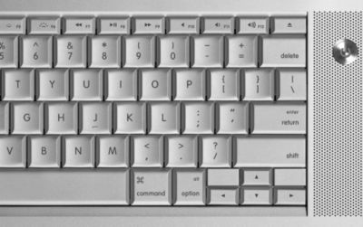 Close-up of keyboard (right side)