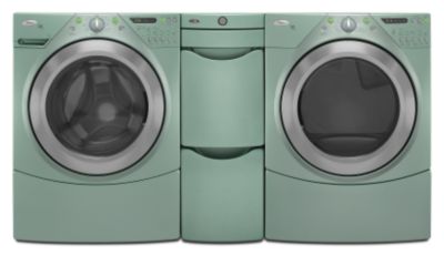 Shown with washer and dryer (not included)