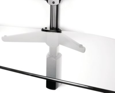 Close-up of shelf with hidden wire system
