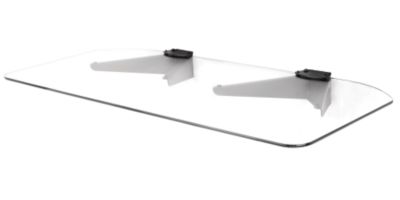 Close-up of tempered glass shelf