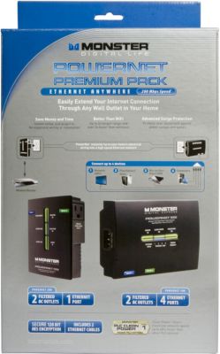 Ethernet  Power Line on Monster Cable Powernet 300 With Clean Power Ethernet Over Power Line
