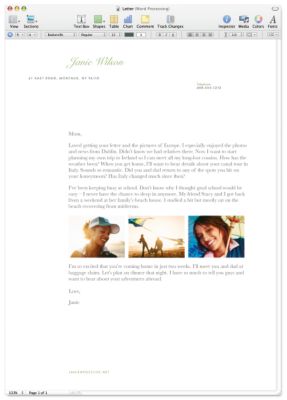 Pages word processing screenshot