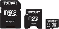 Patriot Memory Signature Flash 8GB microSDHC card Digital Cameras