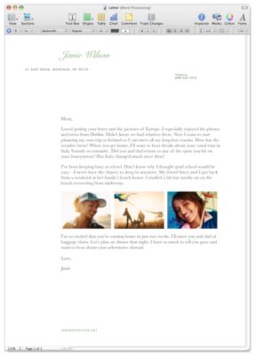 Pages word processing screenshot