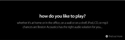 Boston Acoustics.  How do you like to play?