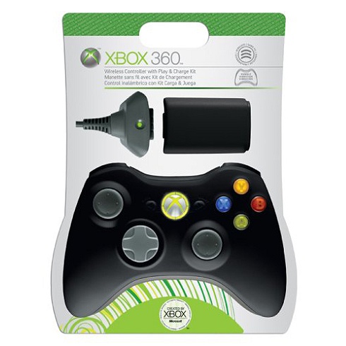 Microsoft Xbox 360 Wireless Controller with Play Charge Kit