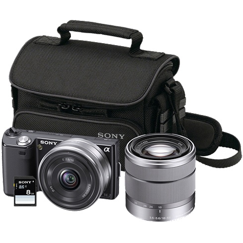 Sony NEX5KB with case and 8GB SD card