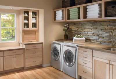 Bosch Laundry Vignette with WFMC8401UC washer, WTMC8321US dryer