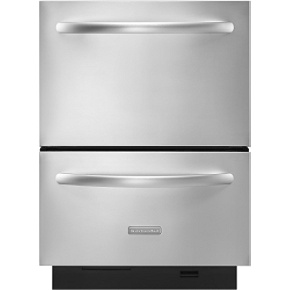 KitchenAid KUDD03DTSS 24 stainless steel Architect Series II double drawer dishwasher