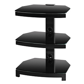 OmniMount G303 DARK Stellar series 3 shelf black home theater component stand