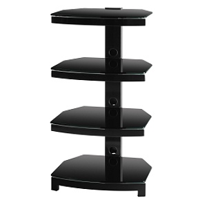 OmniMount G304 DARK Stellar series 4 shelf black home theater component stand