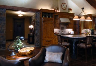 Kitchen in the Pintler at Rustic Mountain by Mostad Construction in Missoula, Montana