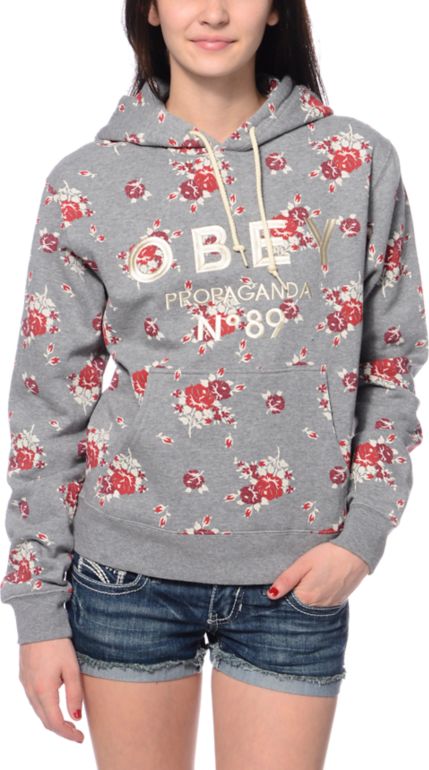 obey flower hoodie