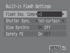 Procedure for changing flash modes PowerShot G9.