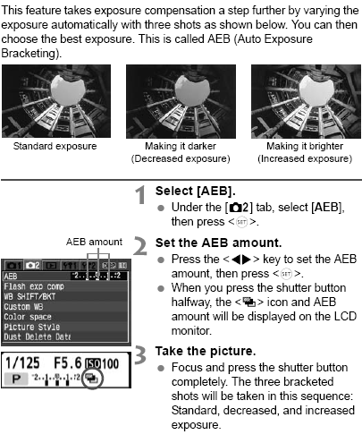 How to cancel any Auto Exposure Bracketing (AEB) that is set on the EOS ...