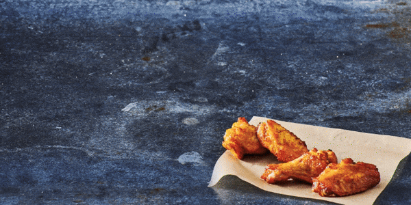 K12 wings, beef burger, tenders, wrap and chicken sandwich Header GIF