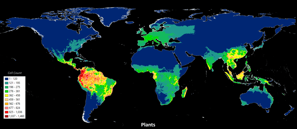 ?       Map 1. Global distribution of species