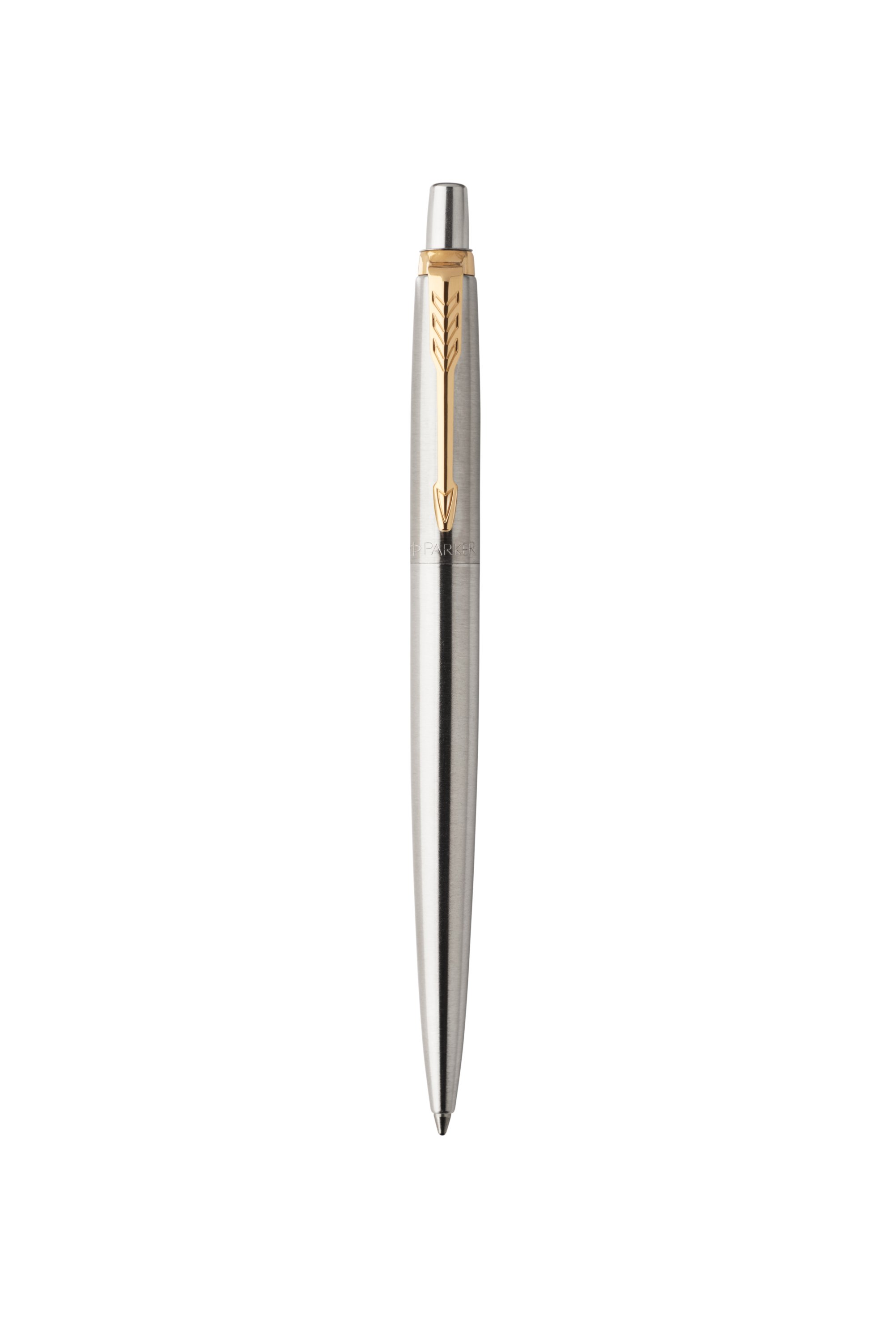 Parker Jotter Stainless Steel Gold Trim BLACK-Fine Point 0.8 mm Ball Point Pen 