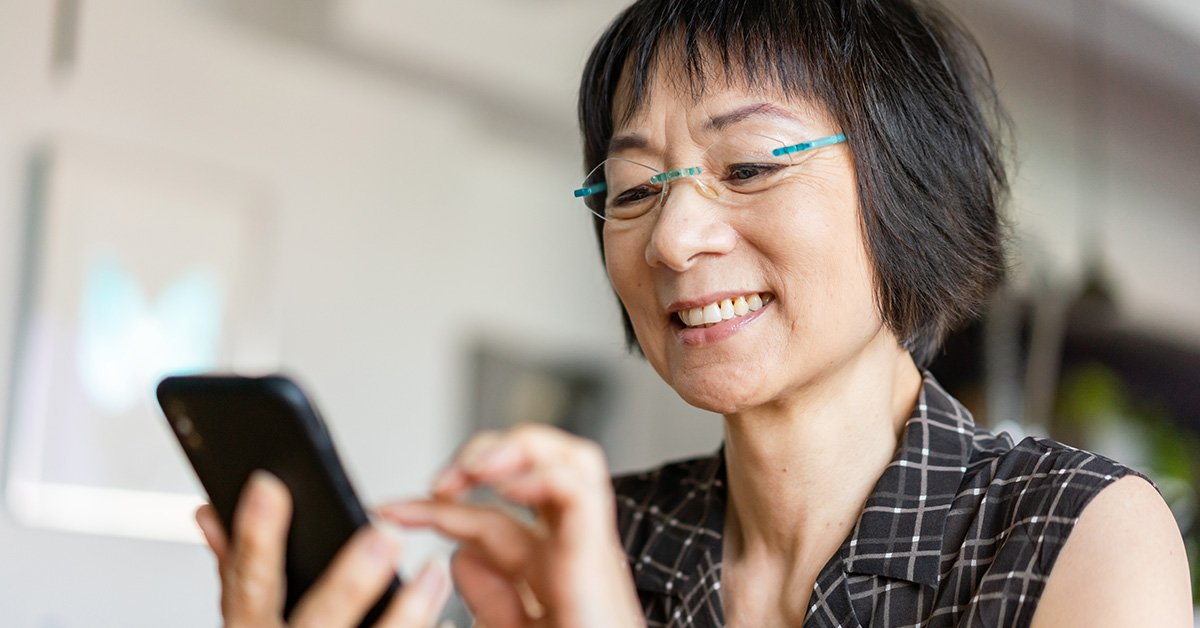 Image of woman and phone