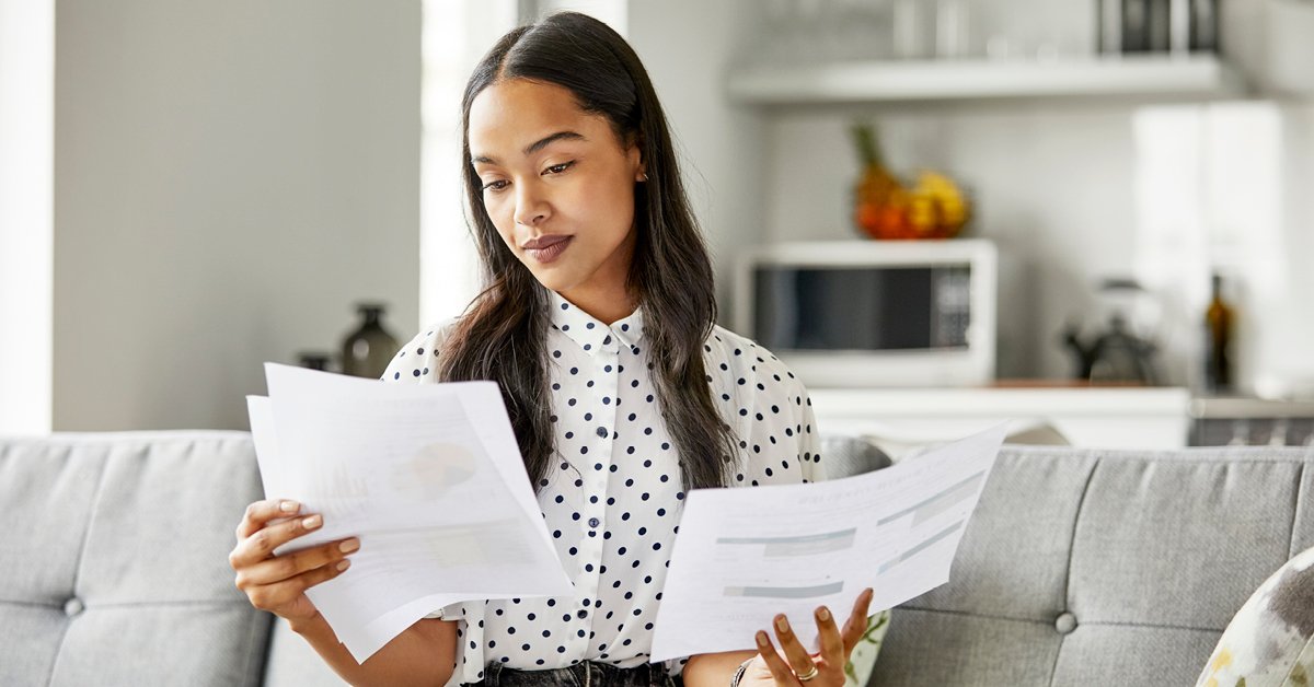 Image of woman and paper