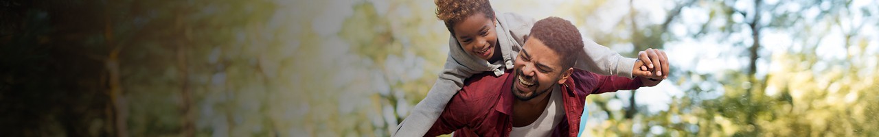 A father and son play