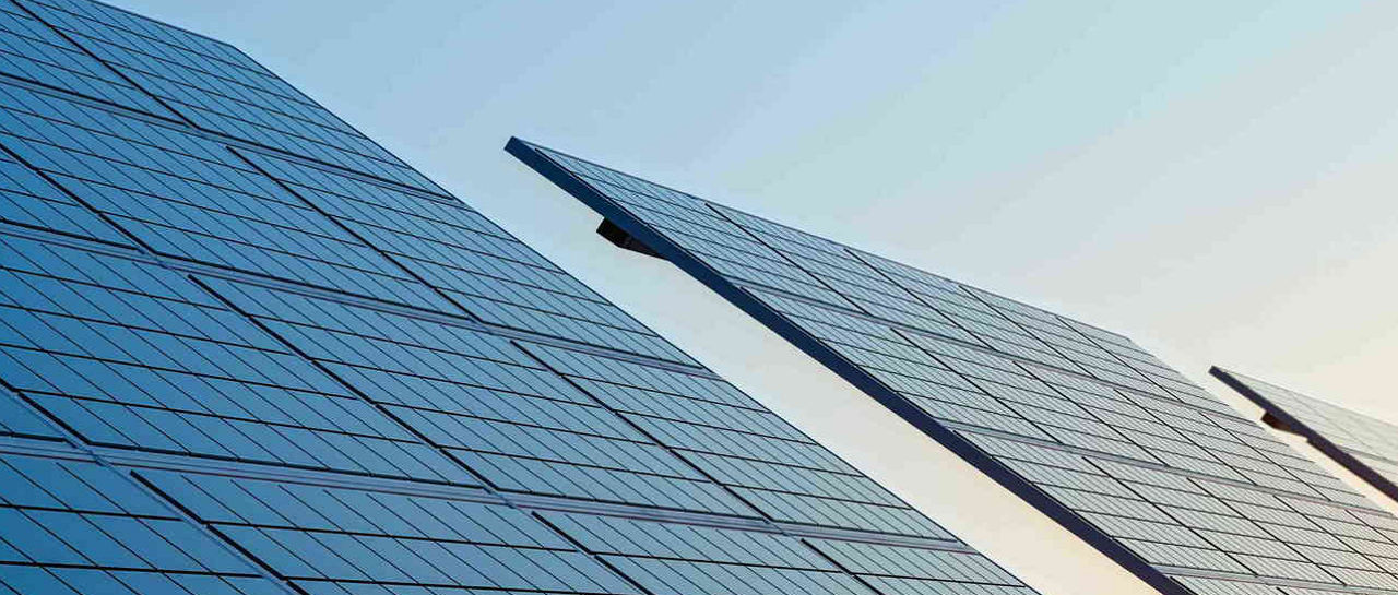 Sun Above the Solar Farm 3d rendering