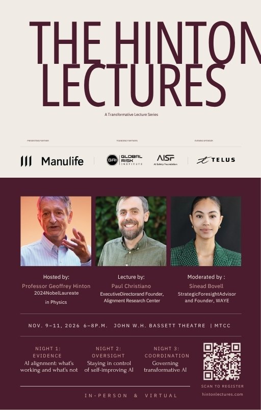 promotion for Hinton lectures with QR code