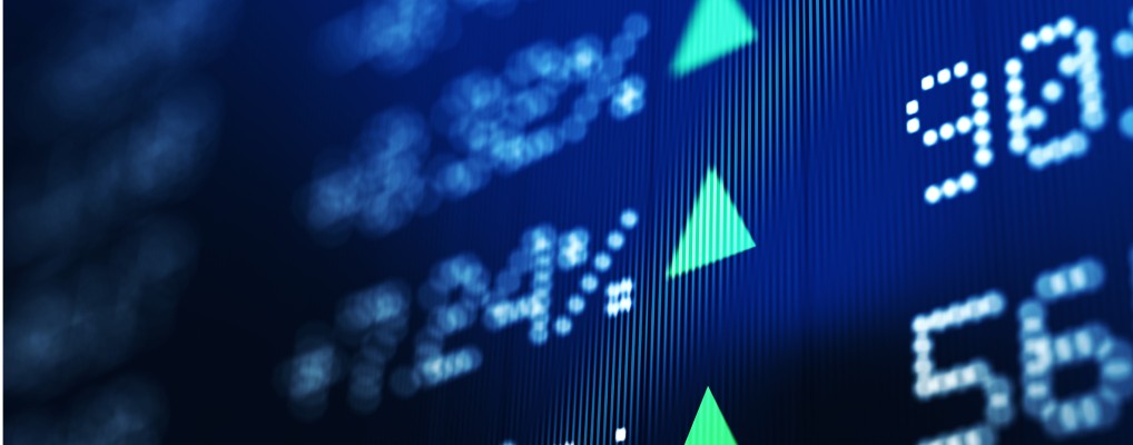 stock market arrows and numbers