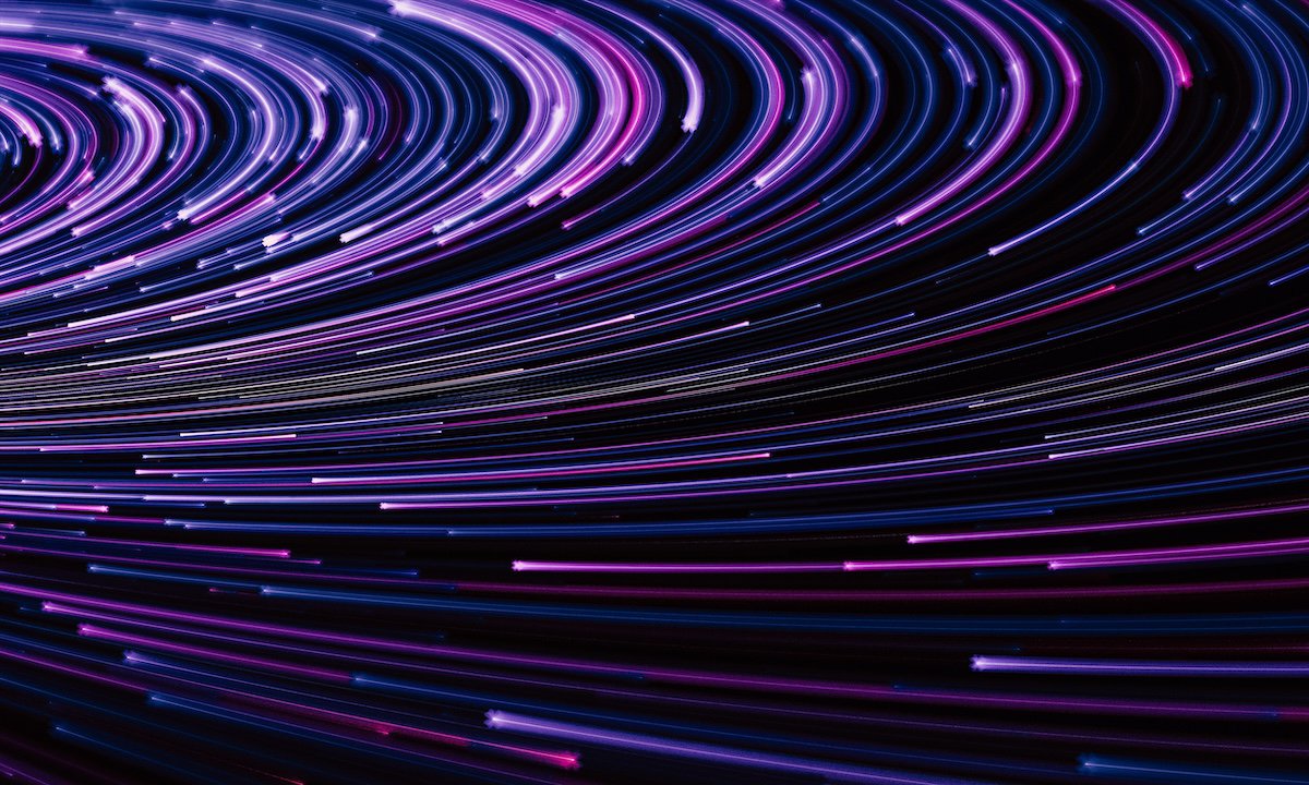 Internet telecommunications network bokeh light lines