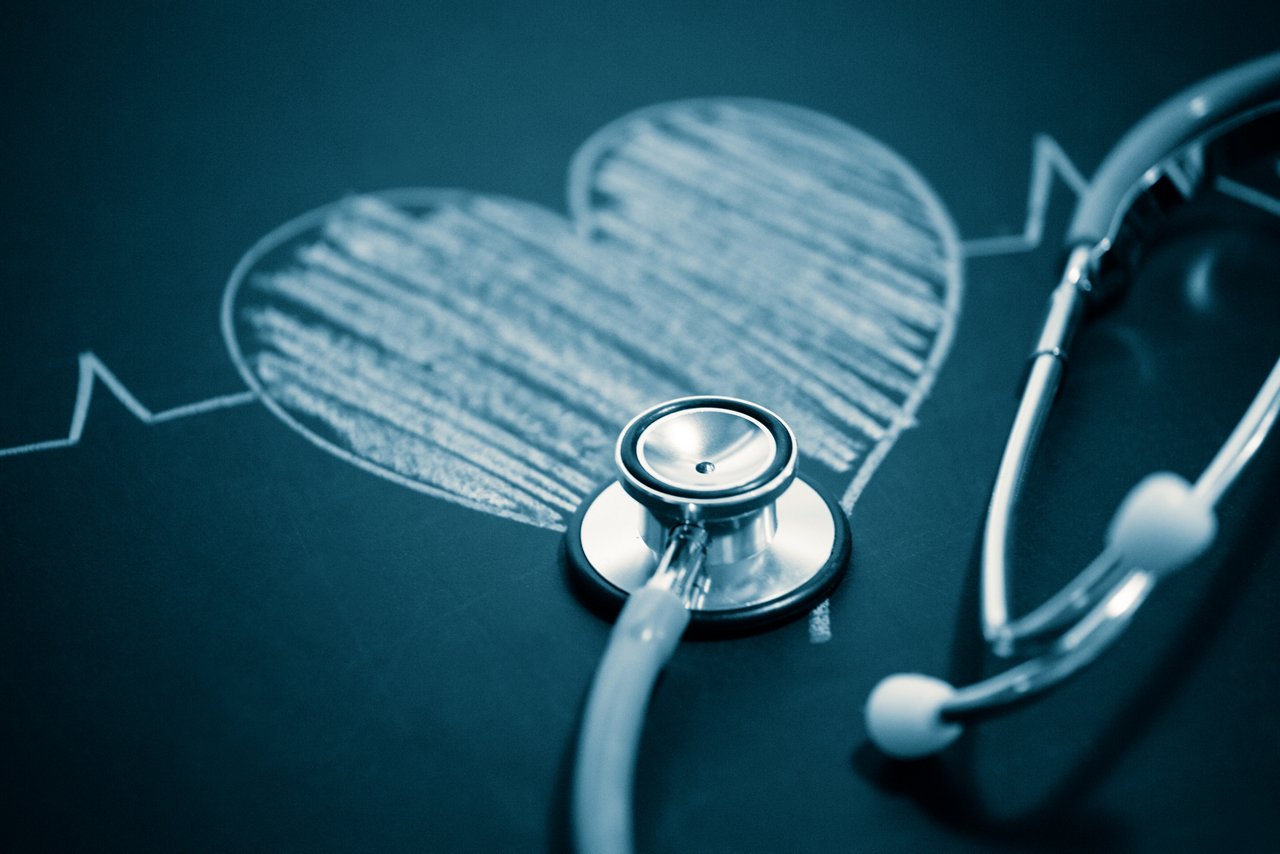 stethoscope and a drawing heart