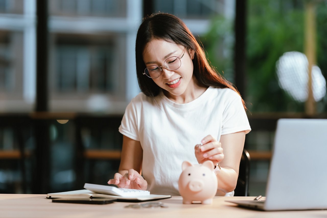 young woman working on her financial plan