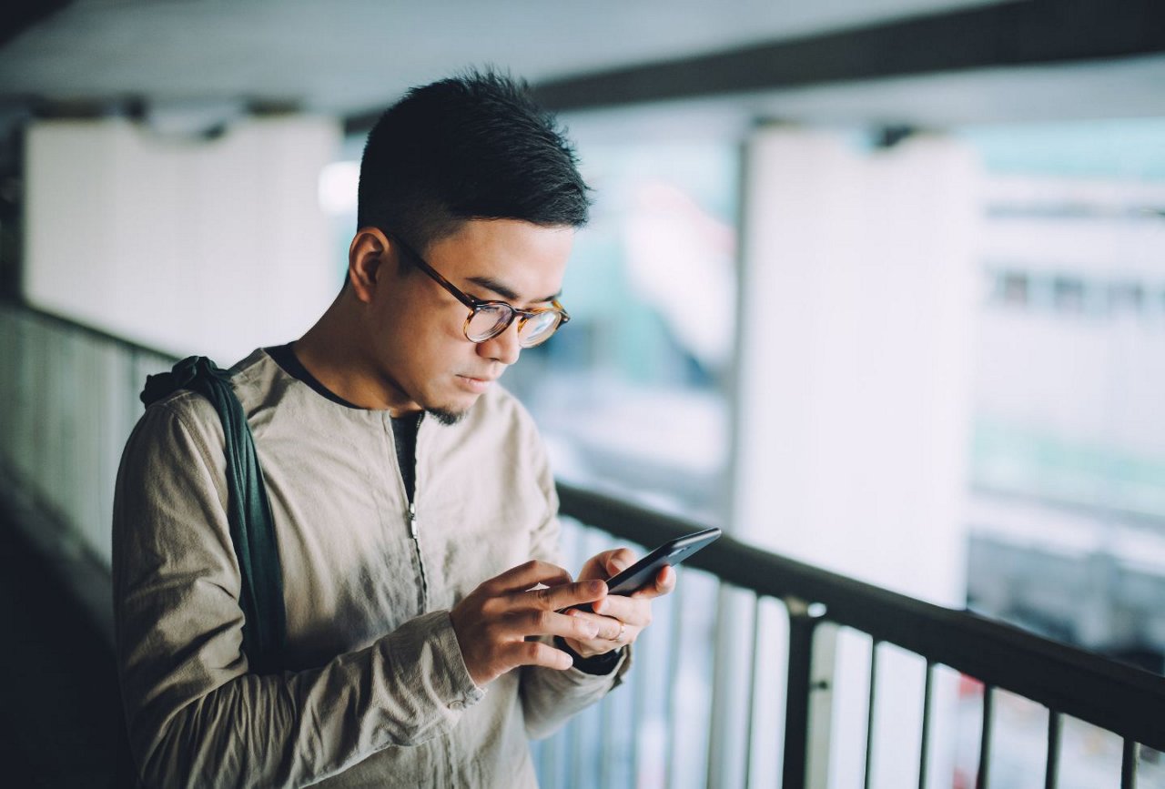 man on phone