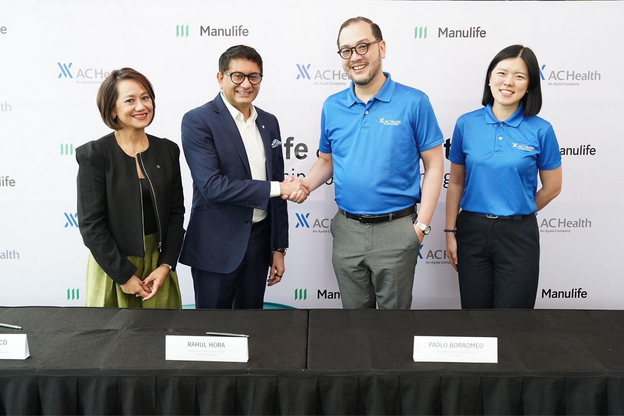 Manulife Philippines, Manulife China Bank Life, and AC Health executives pose for a photo