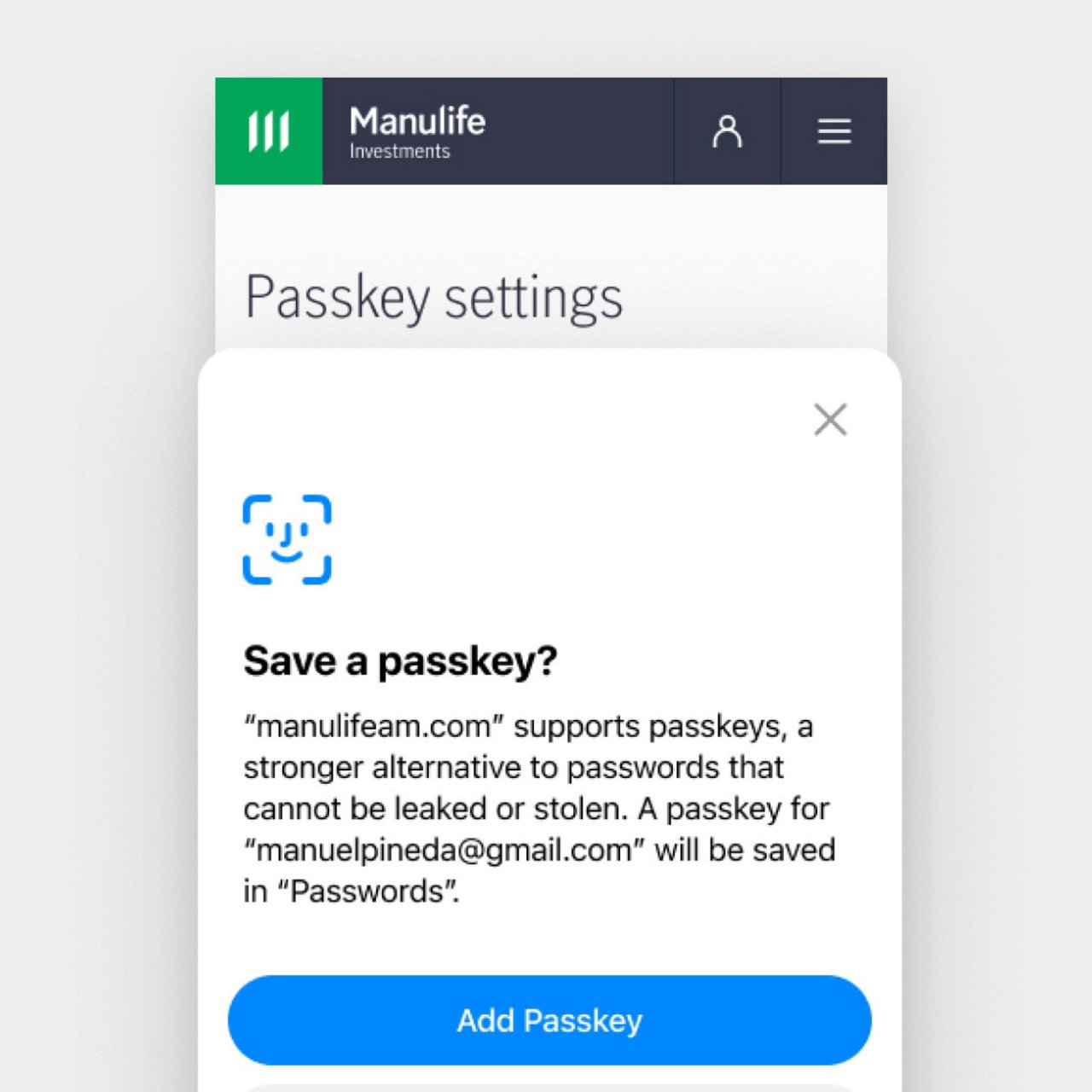 save a passkey