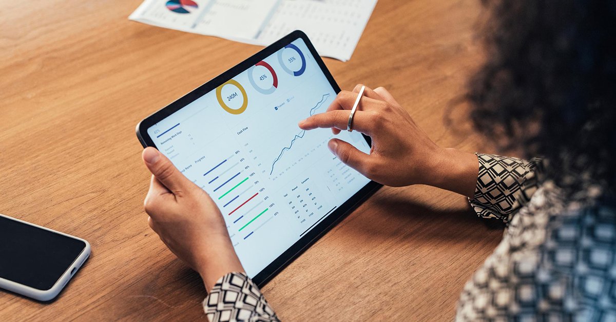 Image of woman and tablet