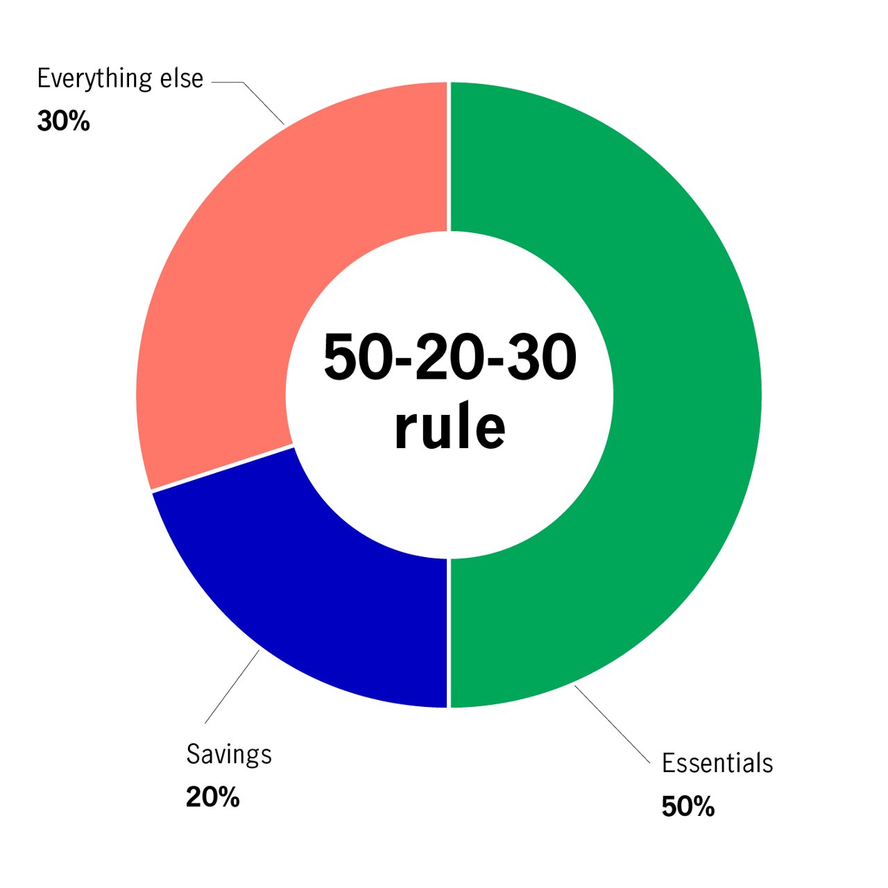 A wealth management technique to divide monthly income into three categories