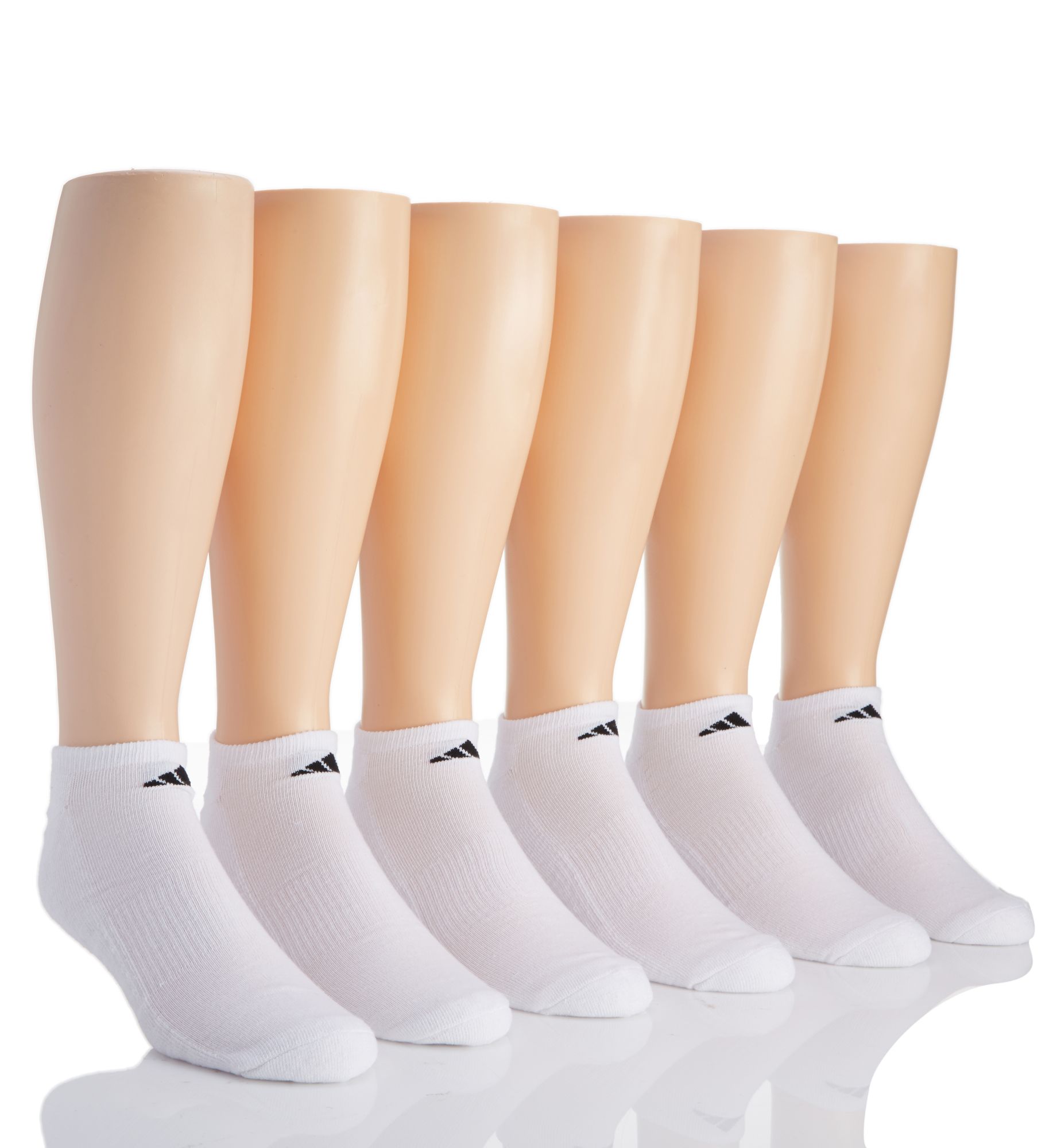 Adidas Men's Extended Size Athletic No Show Socks in White (5140289B) | Size XL | HisRoom.com