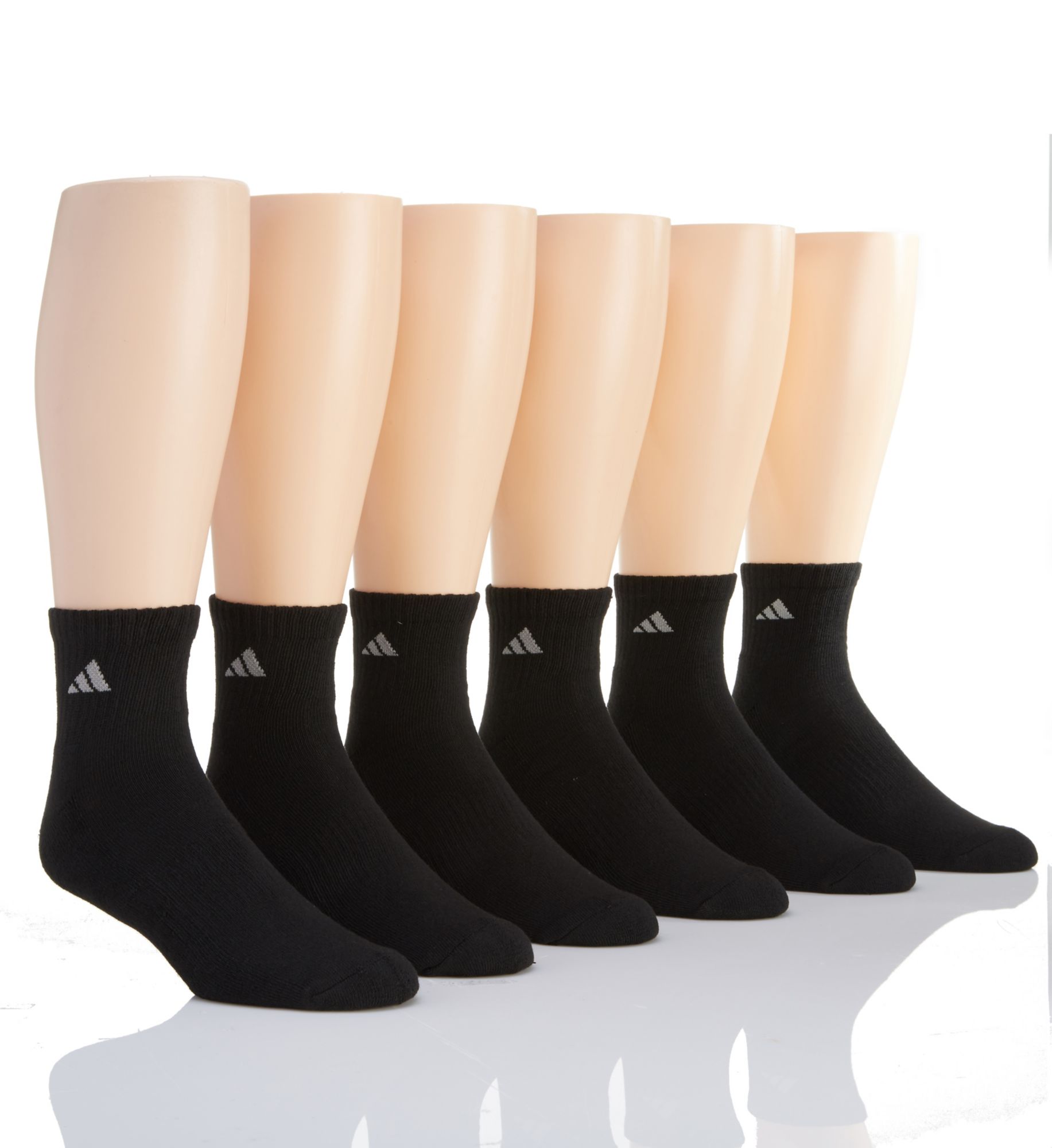 Adidas Men's Extended Size Athletic Quarter Socks in Black (5140291B) | Size XL | HisRoom.com