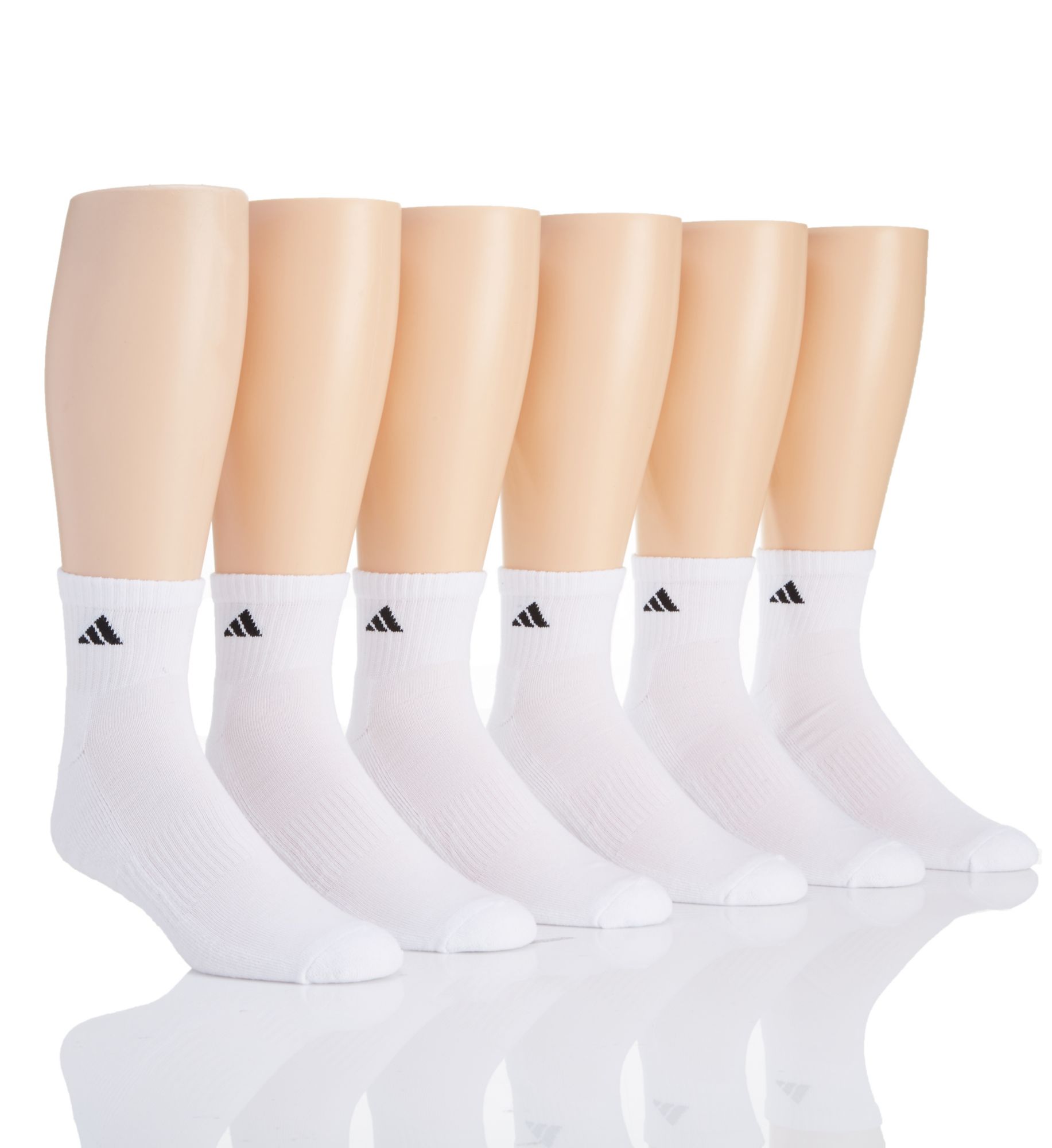 Adidas Men's Extended Size Athletic Quarter Socks in White (5140291B) | Size XL | HisRoom.com