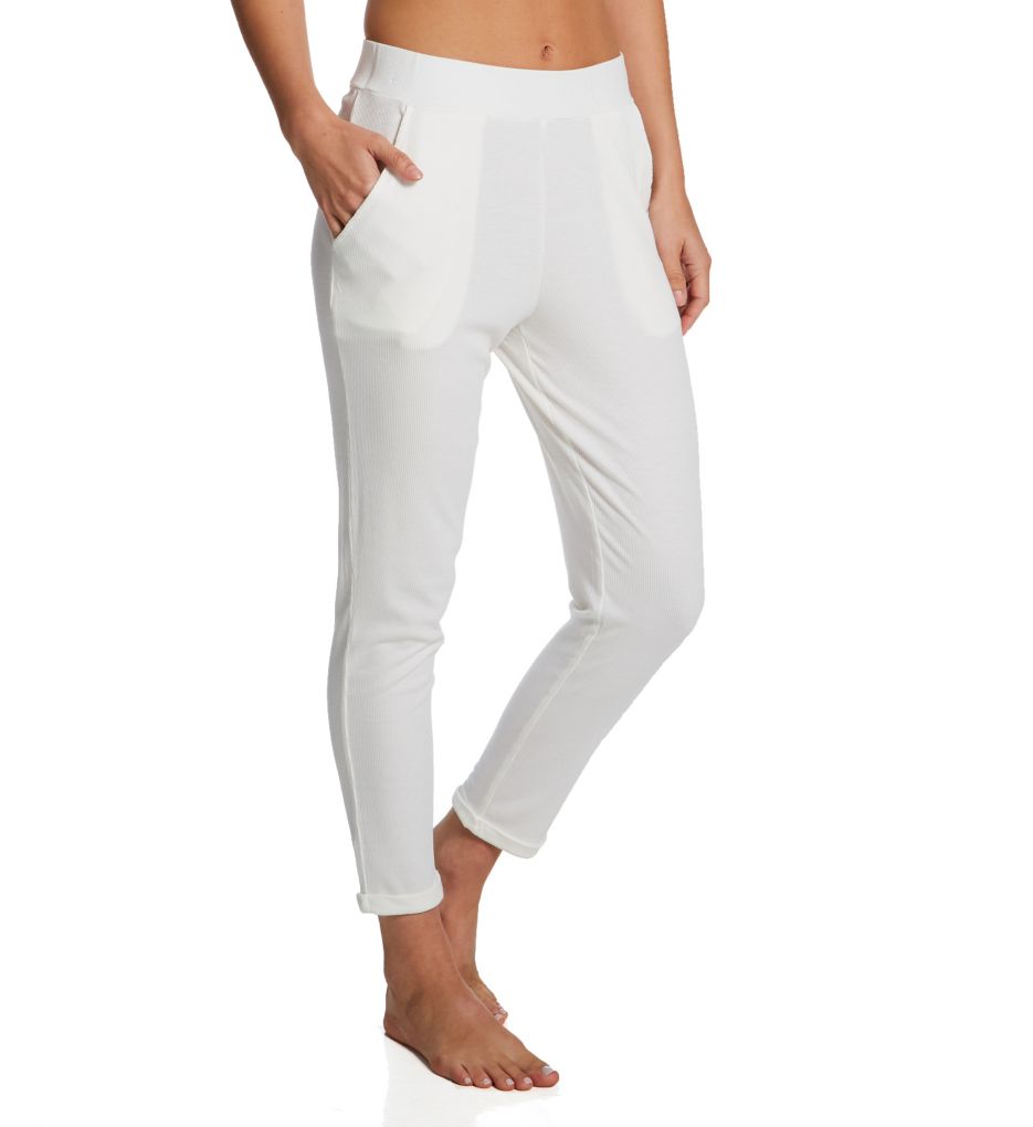 Ribbed joggers in ivory – Aspen Dream
