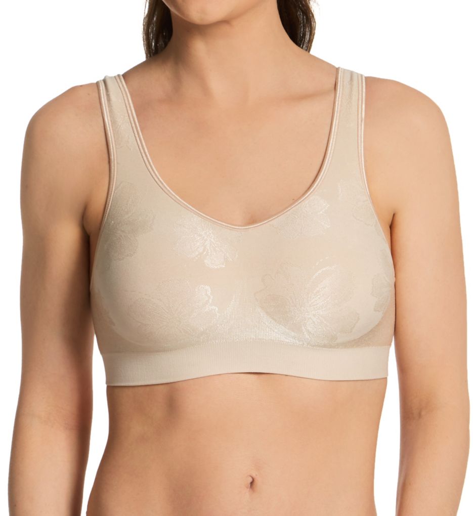 Women's Bali 3488 Comfort Revolution Shaping Wirefree Bra (Misty Dot L) 