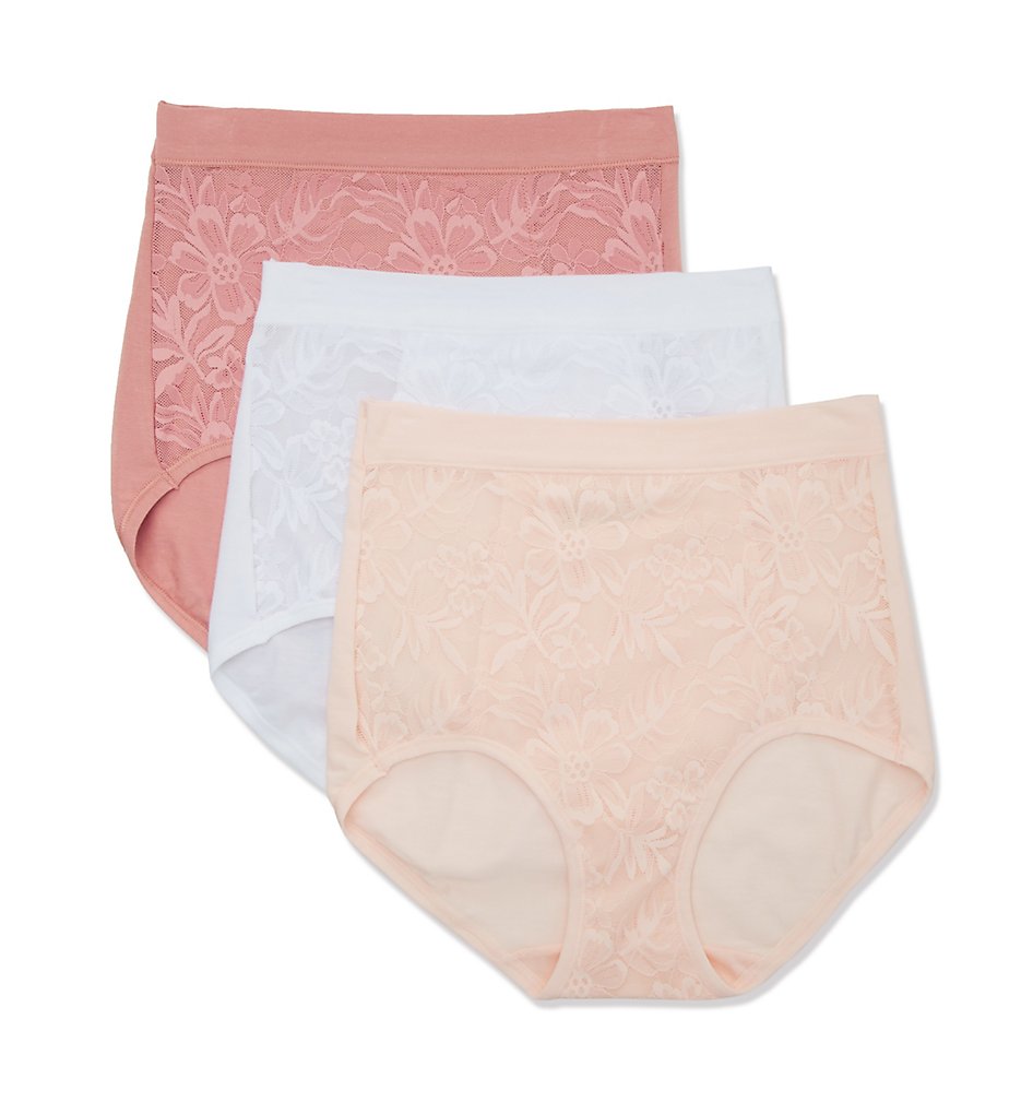 Bali DFCLB3 Breathe By Bali High Waist Lace Brief - 3 Pack - Picture 4 of 5