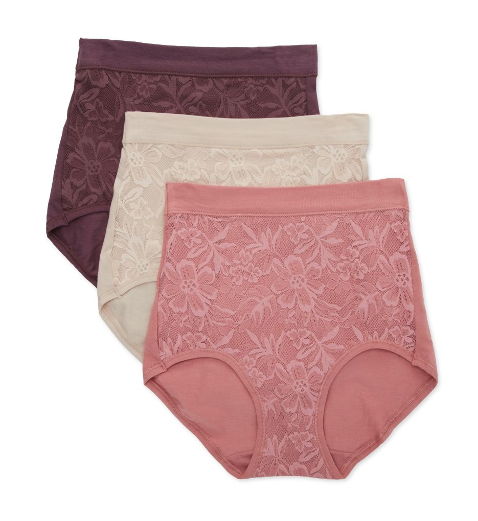 Bali DFCLB3 Breathe By Bali High Waist Lace Brief - 3 Pack - Picture 5 of 5