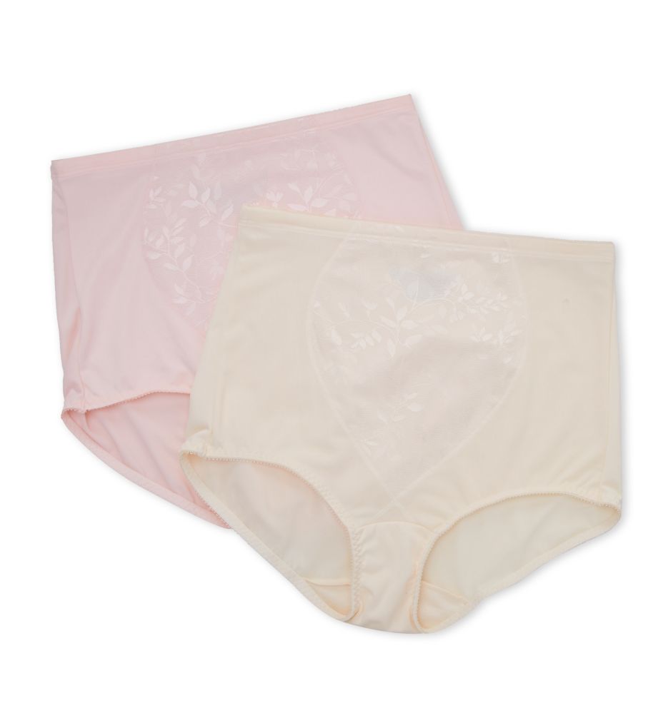 Bali Jacquard Shaping Brief, 2-Pack White L Women's 