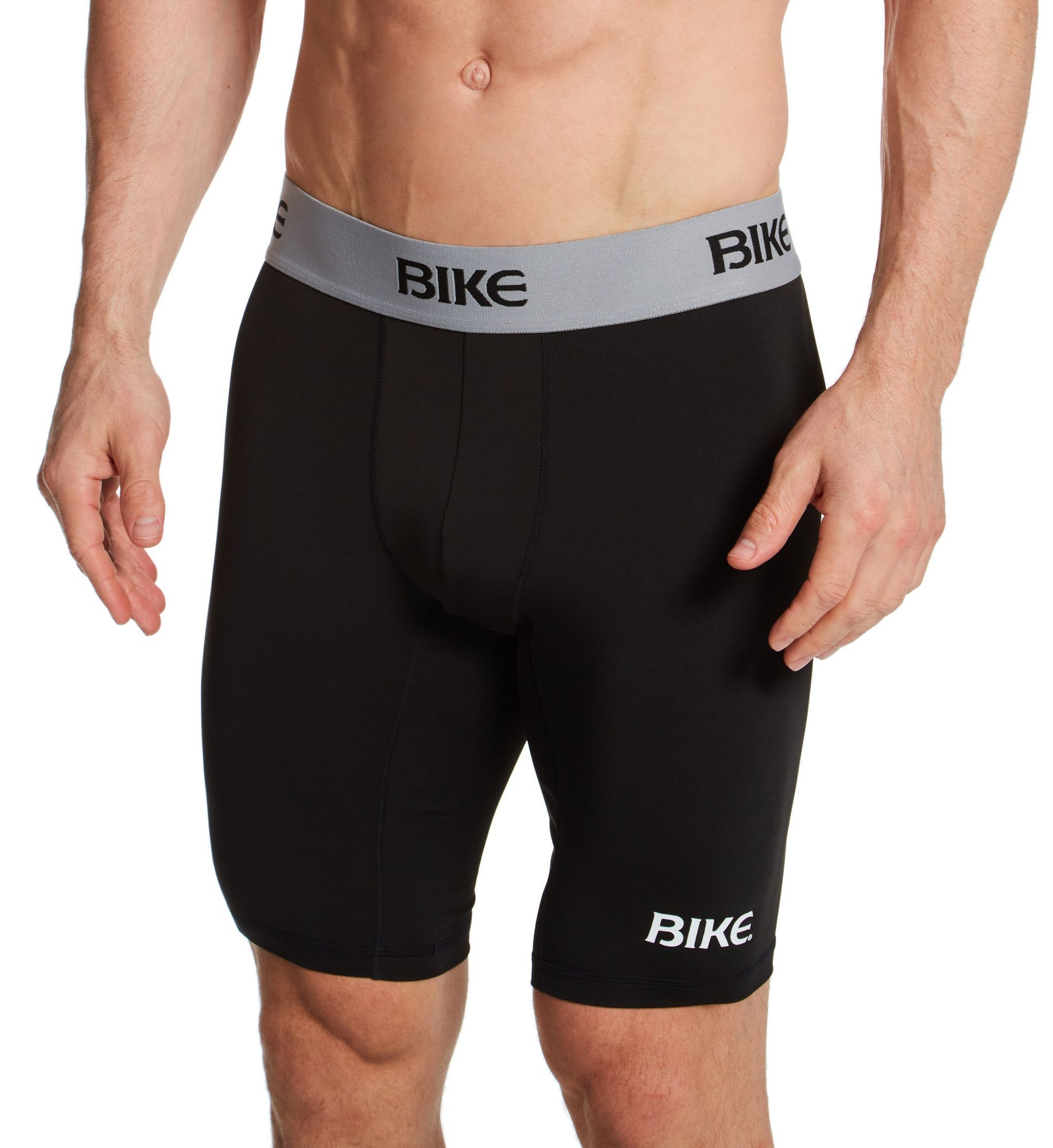Bike Men's Base Layer Compression Short with Mesh Pouch in Black (BAM600) | Size Small | HisRoom.com