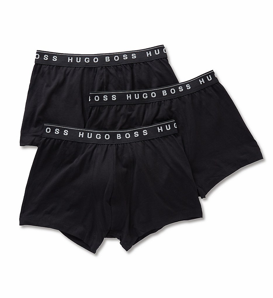 Boss-Hugo Boss Men's Black Cotton Boxer Shorts 3 Pack 