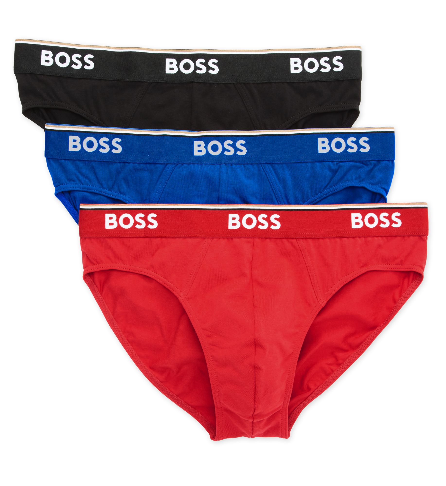 Boss Hugo Boss Men's Boss Hugo NOS Power Brief - 3 Pack, Black/Blue/Red Assorted (0475273) XL (0475273) | Size XL | HisRoom.com
