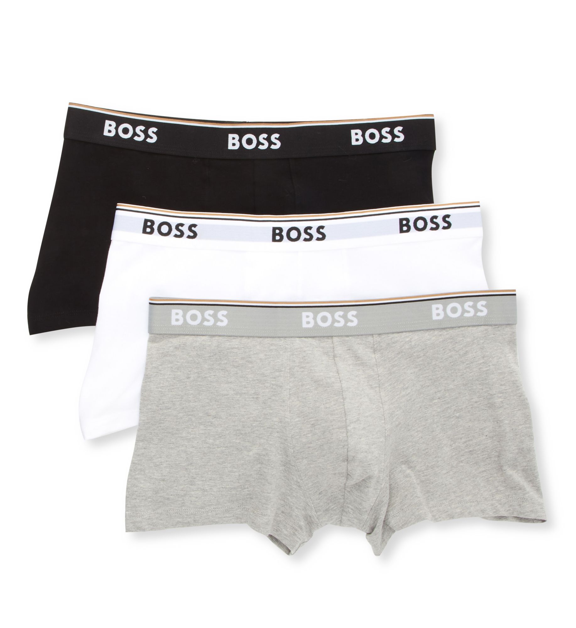 Boss Hugo Boss Men's Boss Hugo NOS Power Trunk - 3 Pack, Black/Grey/White Assorted (0475274) 2XL (0475274) | Size 2XL | HisRoom.com