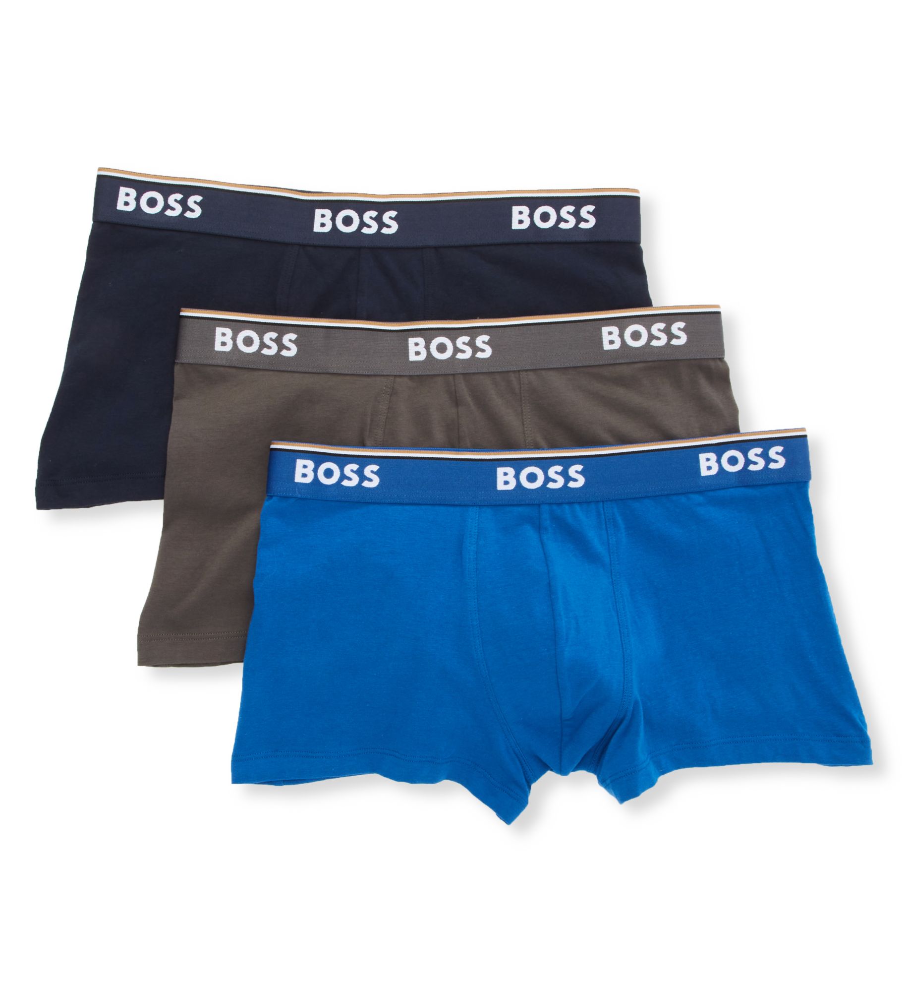 Boss Hugo Boss Men's Boss Hugo NOS Power Trunk - 3 Pack, Royal/Navy/Steel Assorted (0475274) M (0475274) | Size Medium | HisRoom.com