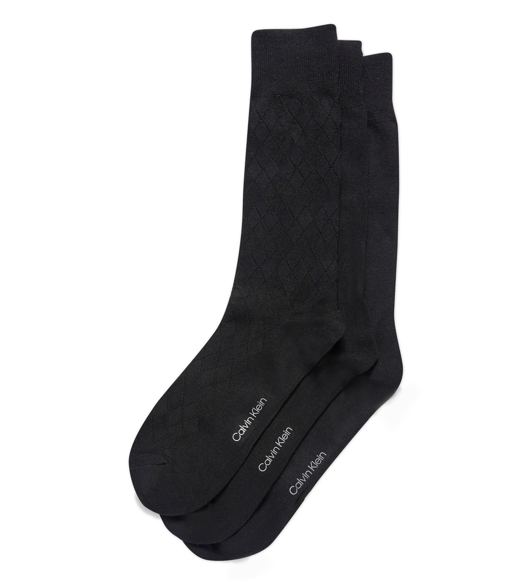 Calvin Klein Men's Viscose Rayon Textured Dress Crew Sock in Black (201DR19) | HisRoom.com
